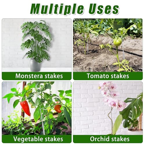 5 Pack Extendable Metal Plant Stakes, 7-24.5IN Adjustable Monstera Supports