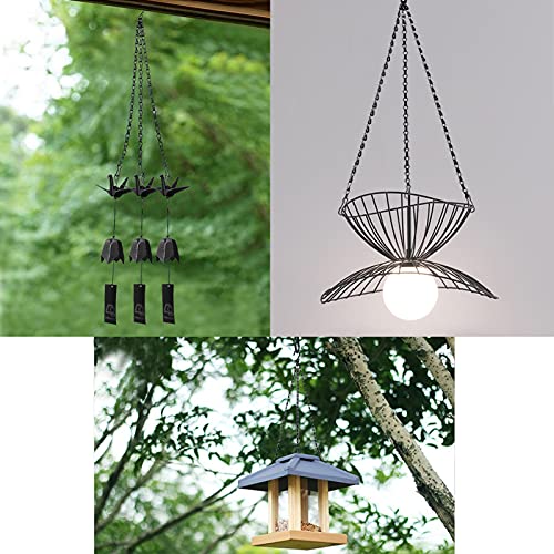 Benvo 16 inch Long Hanging Plant Chains Flower Pot Hangers with Clips and Hooks 3 Point Replacement Chain Holders for Baskets Bird Feeders Planters and Other Ornaments (Pack of 3, Black) - size: 16 inch Long