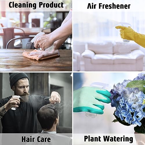 Small Glass Spray Bottle 4 OZ, 2 Pack Empty Clear Glass Spray Bottles | Empty Spray Bottles for cleaning, Plants, Pets, Hair, Durable Spray Nozzle, Fine Mist, Labels, Funnel, Pipettes, Reusable - color: Clear White Lids