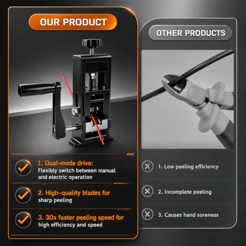 Wire Stripper Machine, 0.06"-1" (1.5-25 mm) Manual Wire Stripping Machine