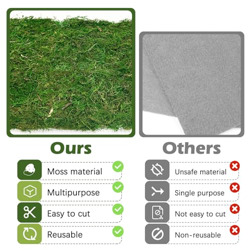 Reptile Carpet Cuttable Terrarium Mat Artificial Moss Reptile Liner Green Substrate Flooring Bearded Dragon Tank Accessories for Leopard Gecko Lizard Snake Tortoise (11.81" x 39.37") - size: 12" x 40"