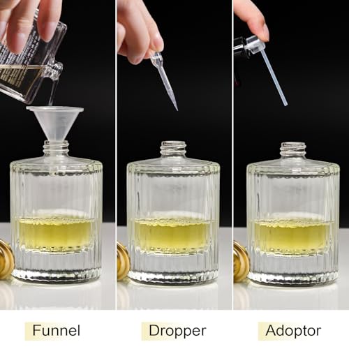 50ml/1.7 Oz Glass Spray Perfume Bottle Atomizer,Refillable Empty (Clear1) | Round Glass Perfume Travel Spray Bottle Cologne Bottle with 3 Kinds of Dispenser - color: Clear1