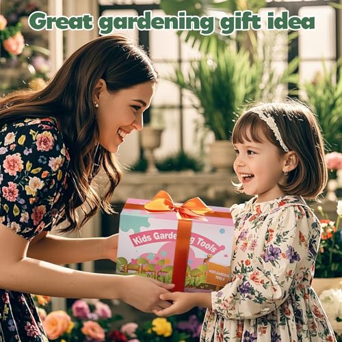 JOI MEW Kids Gardening Set 11-Piece Tool Set with Watering Can & Tote Bag - color: Green