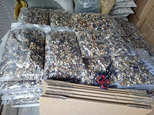 Voulosimi 18 LBS River Rock Stones, Natural Decorative Polished Mixed Pebbles Gravel,Outdoor Decorative Stones for Plant Aquariums, Landscaping, Vase Fillers - size: 18 LB