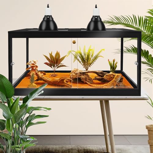 PROLEE Retile Tank,Bearded Dragon Tank,Lizard Tank with Metal Mesh Roof Door, Acrylic Panel Snake Tank with Lock Design - color: Black, size: 60 Gallons