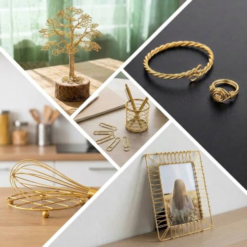 18 Gauge Aluminum Craft Wire 33 Feet Bendable for Jewelry Making - color: gold, size: 18 Gauge