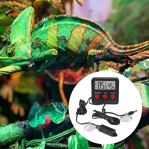 Digital Thermometer and Humidity Thermometers Indoor and Outdoor Digital Temperature and Hygrometer Gauge with Probe for Reptile Terrarium Thermometer Pet Keeping - color: 1PCS
