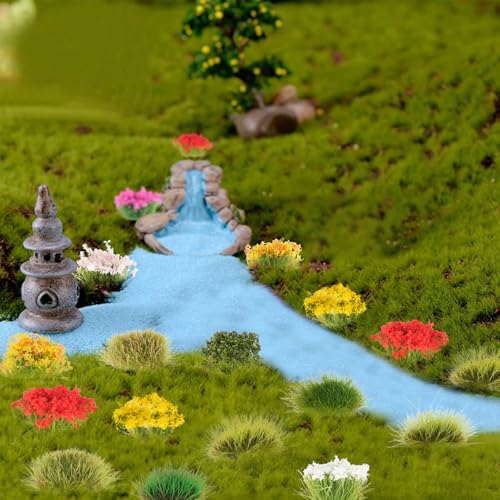 129 Pcs Static Grass Tuft Model Artificial Model Miniature Flowers Cluster