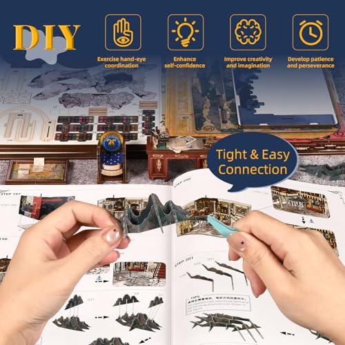 MiniCity Napoleon DIY Book Nook Kit, 3D Wooden Miniature House with LED - color: Napoleon