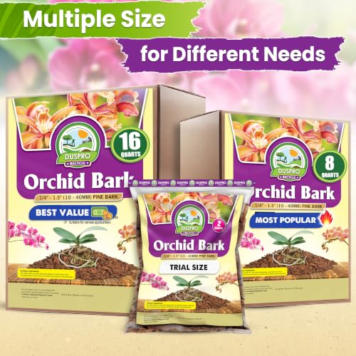 DUSPRO Orchid Bark for Plants, Natural Pine Bark for Orchid Repotting, 2 QT - size: Orchid Bark 2 Quarts