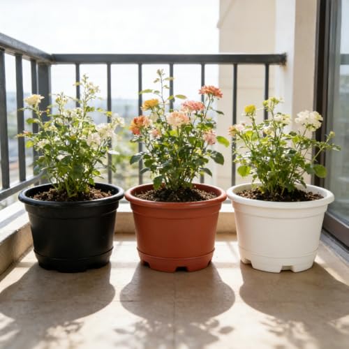 KPUVX 5 Pack 8.5 inch Plant Pot, Outdoor Flower Pots - color: Red, size: 8.5 inch