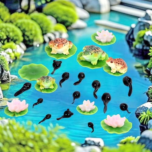 30Pcs Mini Resin Pond Accessories Miniature Floating Lotus Water - color: Pond Accessories1