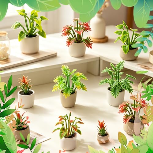 90 Pcs Miniature Plants Mini Fake Grass Shrubs Hobby Trains Accessories