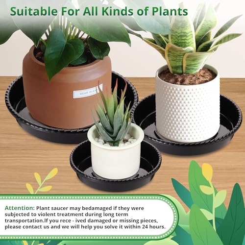 9 Pack of 5''& 7''& 9'' Plant Saucer Drip Trays, Plant Tray for Pots | Plastic Plant Saucer, Made of Thicker & Stronger Plastic with Large Capacity Design Black(5 Inch x3+7 Inch x 3+9 Inch x 3) - color: Black, size: 5" 7" 9" Mix