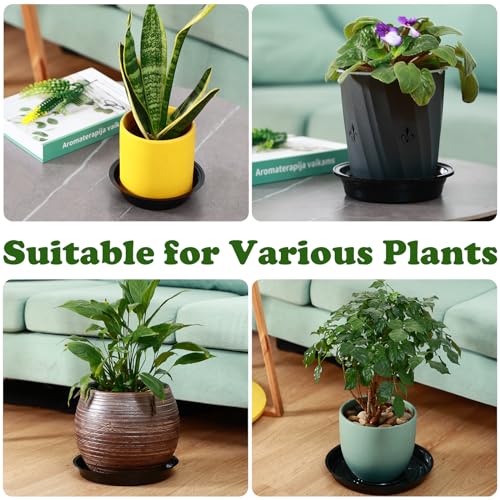 30 Packs 10/12/14 Inches Large Plant Saucers for Indoor Outdoor Use Heavy Duty Plastic Plant Plate Dish for Planter Bulk Round Flower Pot Drip Trays to Catch Water 4 to 20 Inch, Black - size: 10/12/14 inches
