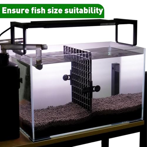 LINLAN Aquarium Fish Tank Dividers Set, 8 Pcs 30X30 cm Aquarium Grid Plastic with 10 Pcs Sucker Clips and 20 Pcs Cable Ties, Egg Crate for Fish Isolation (Black) - size: L Black