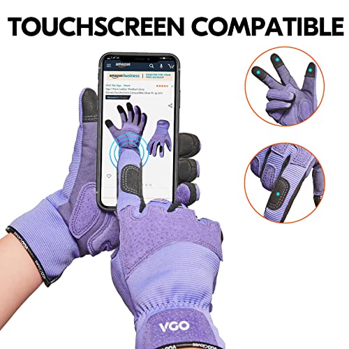 Vgo... Gardening Gloves Ladies,Safety Work Gloves,Touchscreen(Size M,Purple,SL7471) - color: Purple, size: Medium
