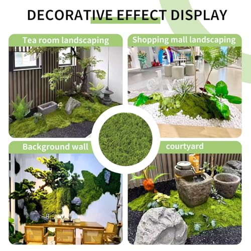 Artificial Green Moss Mat for Decoration Carpet Grass Wall, 19.68 x 19.68 inch Natural Preserved Moss Mat, Green Moss Sheets for Crafts Woodland Decor Garden Party Decorations Wall Art DIY Project
