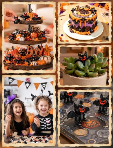 50Pcs Halloween Mini Resin Bats, Miniature Resin Bat Animal Figurine - color: Minibat 50pcs