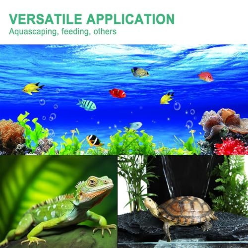 18.9 inch Aquarium Tweezers with Hanger, Extra Long Feeding Tongs, Stainless Steel Large Aquascape Tools for Fish Tank, Terrarium, Aquascaping, Reptile Snake (Curved) - size: 18.9inch, Curved