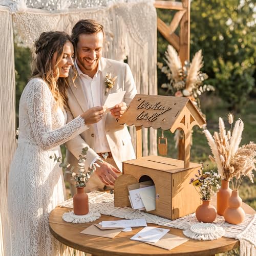 Wishing Well Wedding Card Boxes for Reception, Gift Card Box for Wedding