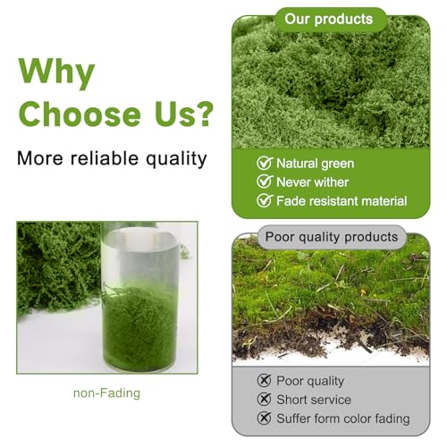 Fake Moss Mat 39" x 39" Artificial Moss Rug Indoor Light Green Faux Moss Sheet for DIY Crafts Planters Fairy Garden Table Centerpieces Wedding Party Patio Decor 100x100cm Cuttable & Washable
