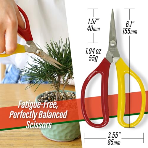 SUIZAN Trimming Scissors 6" - Japanese Garden Plant Herb Buds Flower Shears