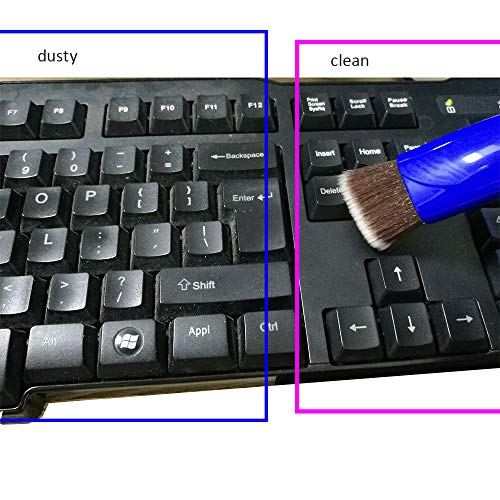 yueton Double Ended Portable Cleaning Brush Mini Hand Held Magic Brush Duster for House, Car, Office (Black) - color: Black