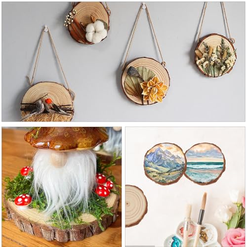 56 PCS Unfinished Wood Slices for Centerpieces, 4-4.7 Inch Natural Wood Slices with Tree Bark Pine and Wood Rounds Discs for DIY Crafts, Centerpieces, Art & Decor - size: 56 PCS 4-4.7 Inch