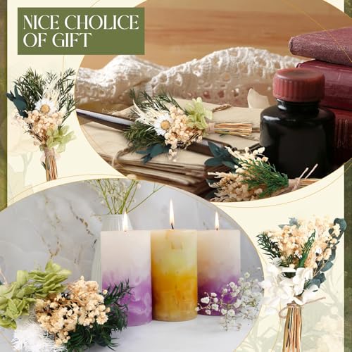 Layhit 24 Pcs Mini Dried Flower Bouquets Boho for Vase, Greenery - style: Greenery