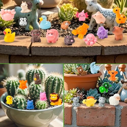 50 Pcs Mini Resin Animal Tiny Resin Animals Figurines Bulk Miniature Little to Hide Small Animal Figures Bulk for Micro Fairy Party Favors Garden Landscape Accessories Dollhouse Crafts Decor - style: 50pcs Resin Animals