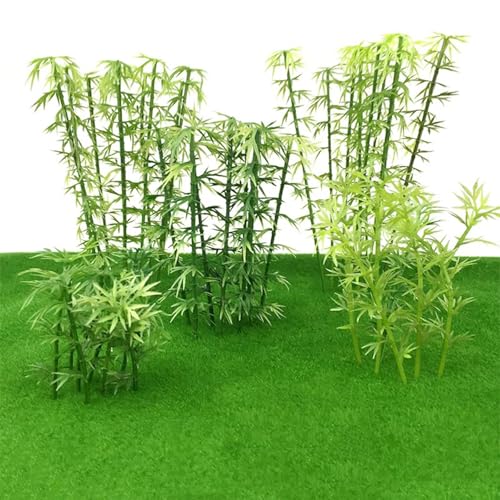 Woohome Model Miniature Bamboo Trees, Green Plastic Bamboo Trees for Building Model, Home Miniature Landscape Landform Diorama Project, 50 PCS, 3.94’’ - color: 50PCS 10CM