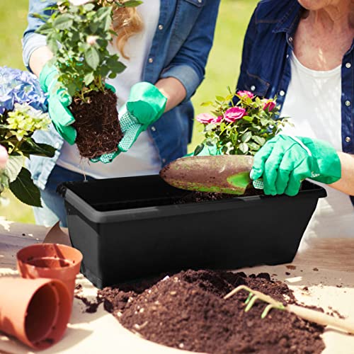 HOXHA 6 Pcs Window Box Planter, 17" Rectangular Planter Box, Brick Red - size: 6 Pack / 17inch
