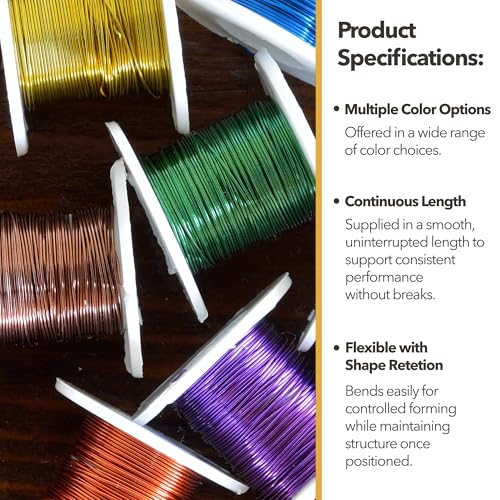 Mandala Crafts 20 Gauge Silver Tone Anodized Aluminum Craft Wire, 100 FT - color: Silver Tone, size: 20 Gauge