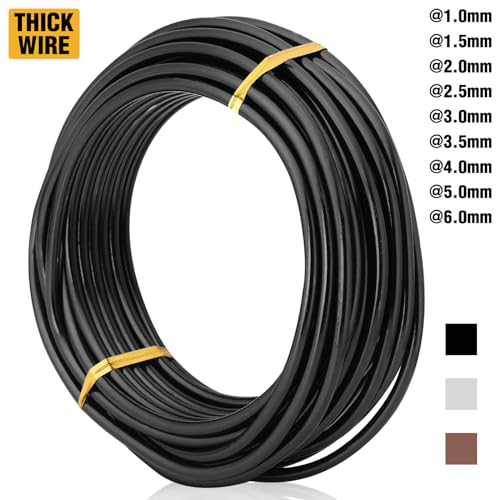 Black-3.0-Anodized Aluminum Bonsai Training Wire 250g Large Roll,Many Size to Choose,KSVZS Bendable Metal Wire for Crafts,Sculpting,Armature and Daily Use,Necessities for Family - size: Black-3.0, style: Black-3.0