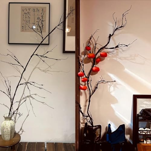 4Pcs Artificial Creepy Flexible Tree Branches Twigs Garland Halloween Decor | Bendable Faux Cherry Blossom Wood Craft Grape Cane Vines Plants Stick Wall Hanging Limbs For Jungle Event Decoration