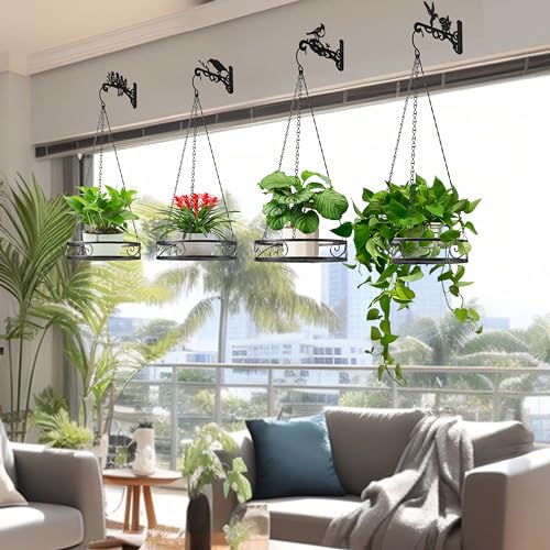 4-Pack 10 Inch Aesthetic Plant Hangers Outdoor Metal Plant Hooks Indoor - size: 4-Pack Style 1
