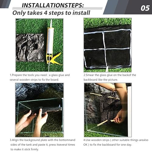 23.6x17.7in Rock Terrarium Background,3D Reptile Tank Background Board,Amphibian Stereo Backdrop Wall,Lizard Snake Gecko Spider Turtle Fish pet silo Background Decorative Panel(Paleyellow) - color: Paleyellow-23.6"* 11.8"(1pcs)