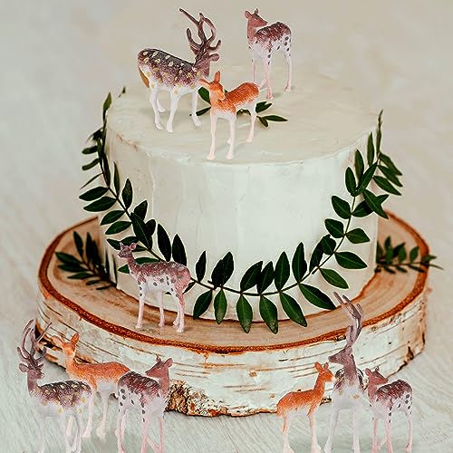 Soaoo 60 Pcs Mini Plastic Deer Figurines, Small Deer Cake Topper Christmas | Miniature Forest Animals, Reindeer Figures, Christmas Woodland Creatures, Mini Deer, Woodland Cake Decoration Gifts Crafts