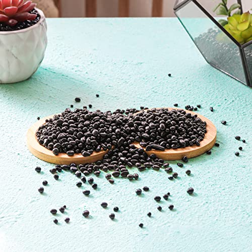 T4U Rocks for Aquarium and Plants, Black Polished Pebbles Gravel 2 lb - color: #12 - Black, size: 2 LB