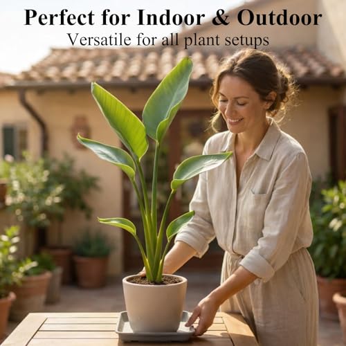 10 Pack Square Plant Saucer 14 Inch Plastic Drip Trays to Catch Water, Gray - color: Gray, size: 14 Inch