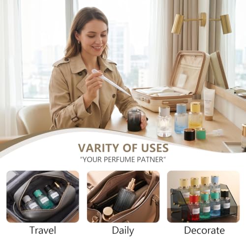 BESTHLS 24pc 30ml Refillable Travel Perfume Bottle Empty Glass Spray Bottle | Includes Tools Funnel Dropper and Labels,Ribbed Glass Bottles,Eye Catching 6 Gradient Colors,Fine Mist,for perfume decanting - size: 30ml*24pcs