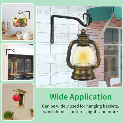 Plant Hangers Outdoor, 4 Pack 6 Inch Plant Hooks for Wall Hanging Plants | Metal Hanging Plant Bracket. Holds up to 44 lbs. For Hanging Plants, Bird Feeder, Flower Basket, Wind Chimes, Indoor Outdoor