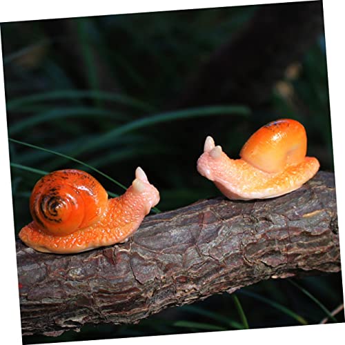 VOSAREA 100pcs Miniature Snail Statue Tiny Snail Figurines Small Animal Figurine for Micro Landscape Resin Crafts