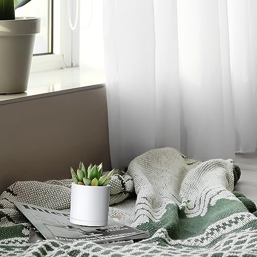 D'vine Dev 12-Pack Mini White Plastic Planters with Saucers, 3 in, 74-Z-C-4 | Lightweight Durable Build, Matte Finish, Cylindrical Shape, Efficient Drainage, Detachable Saucer, Minimalist Modern Style - size: 3"