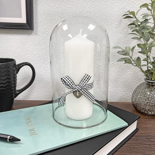 Plymor 4" x 7" Glass Display Dome Cloche with Silver Rim (no Base) - size: 4" x 7"