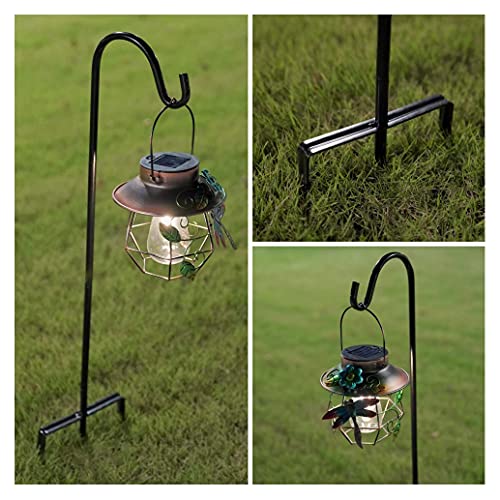 EXCMARK Shepherd Hook Adjustable Height 32/24/16’’ 1/2 inch Thick Use at Weddings, Hanging Solar Lights, Lanterns, Bird Feeders, Metal Hanger Hook (Black,32inch). U.S. Patent. (Pack of 2) - color: Black, size: 32 Inch (Pack of 2)