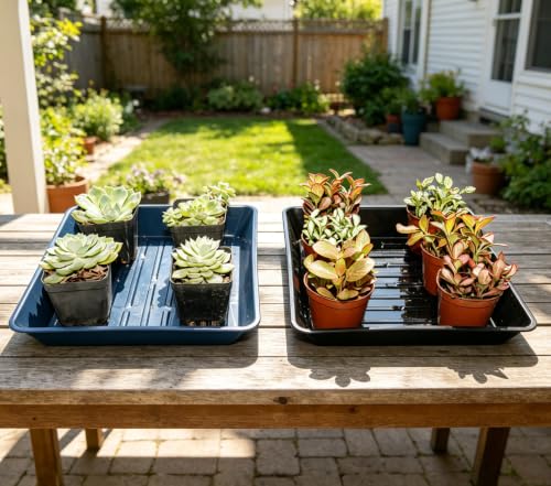 6 Packs Square Plant Saucer Pot Tray, 6 inch Blue Flower Planter Saucers and Drip Trays - color: Blue, size: 6" - 6 Pack