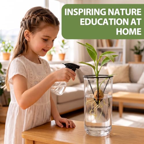 2 Pcs Avocado Seed Germination Stand, Plant Rooting Vase Support, Multipurpose Propagation Kit for Vegetables and Fruits, Sturdy Metal Frame for Indoor Gardening (Jars Not Included)