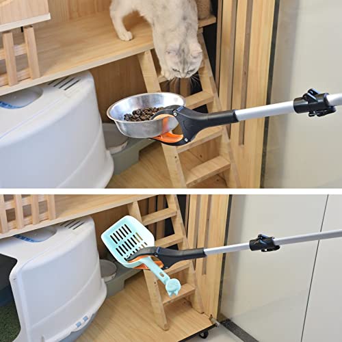 43" Extra Long Grabber Tool, Foldable Grabbers for Elderly Grab It Reaching Tool with Rotating Jaw +Magnets, 4" Wide Claw Opening Reacher Grabber Pickup Tool, Grabber Reacher Tool Heavy Duty - size: 43 Inch